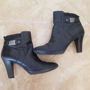 Anne Klein Black Leather Booties